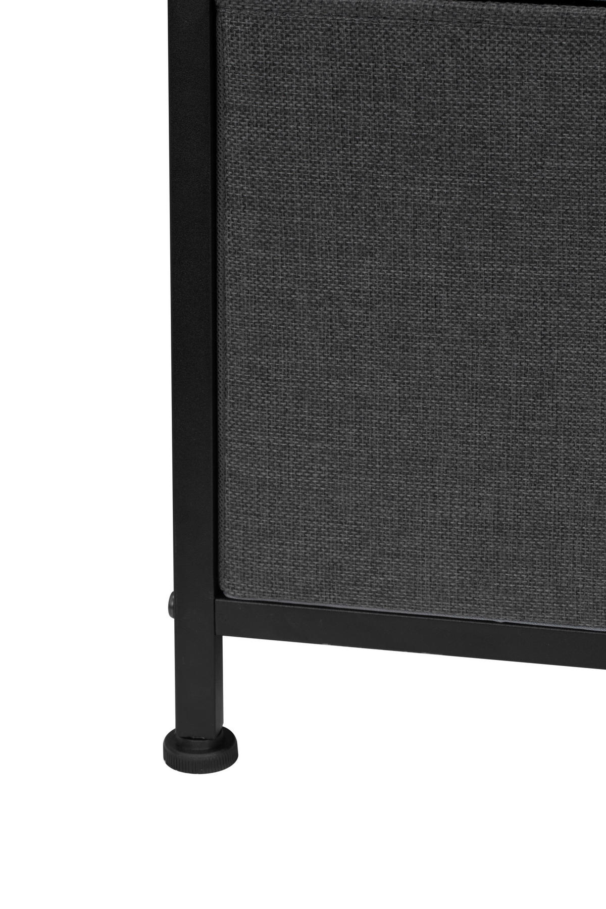 KOMODA, černá, tmavě šedá, 96/104/30 cm - černá/tmavě šedá, Moderní, kov/kompozitní dřevo (96/104/30cm) - PBJ