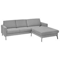 ECKSOFA Grau Flachgewebe  - Schwarz/Grau, Design, Textil/Metall (270/187cm) - Musterring