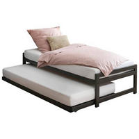AUSZIEHBETT 90/200 cm  in Anthrazit  - Anthrazit, Design, Metall (90/200cm) - Hasena
