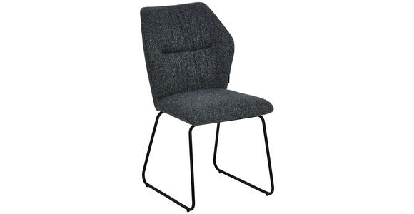 STUHL - Schwarz/Grau, Design, Textil/Metall (49/89,5/65cm) - Novel