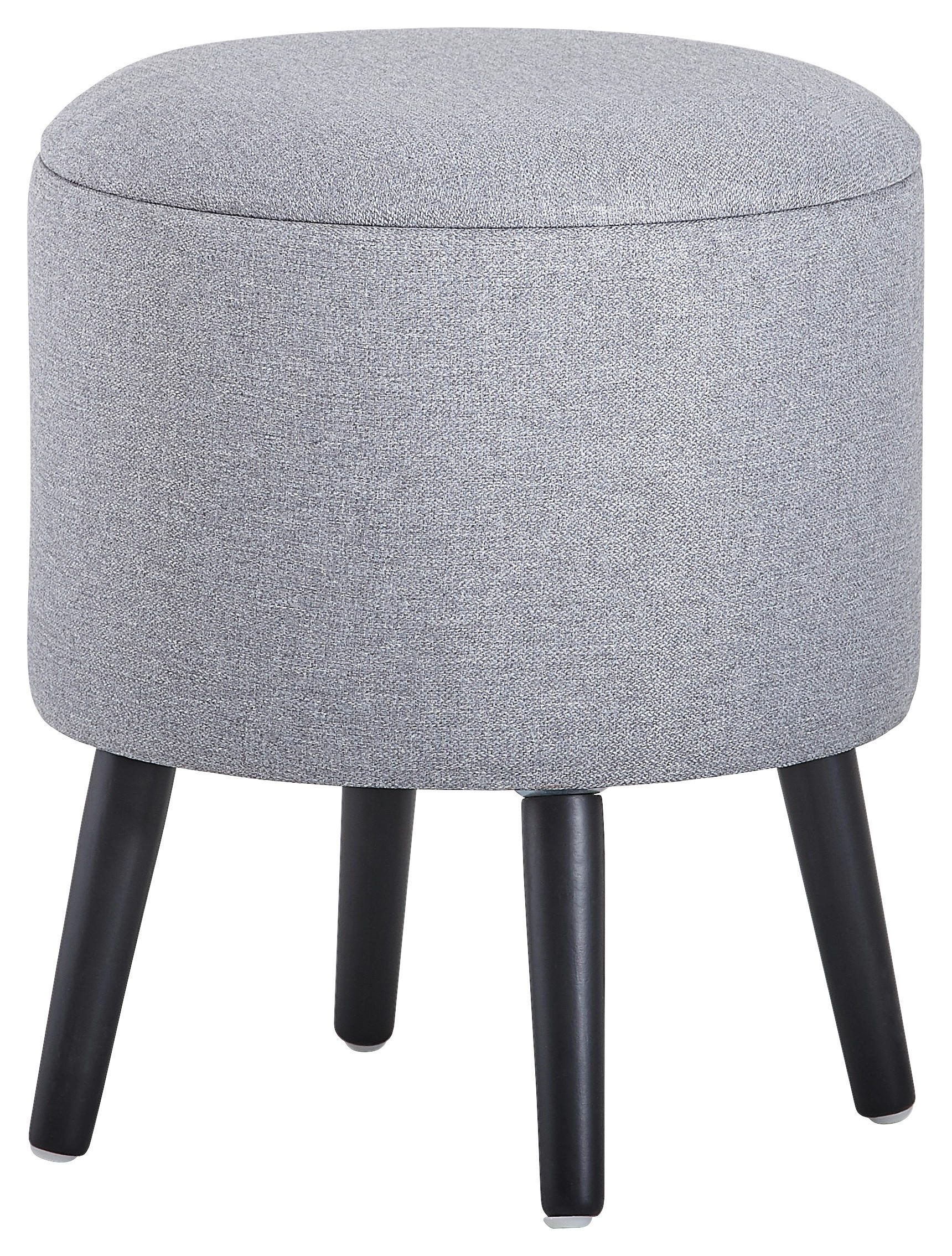 HOCKER in Holz, Textil, Holzwerkstoff Grau, Schwarz  - Schwarz/Grau, Trend, Holz/Holzwerkstoff (40/46/40cm) - Xora