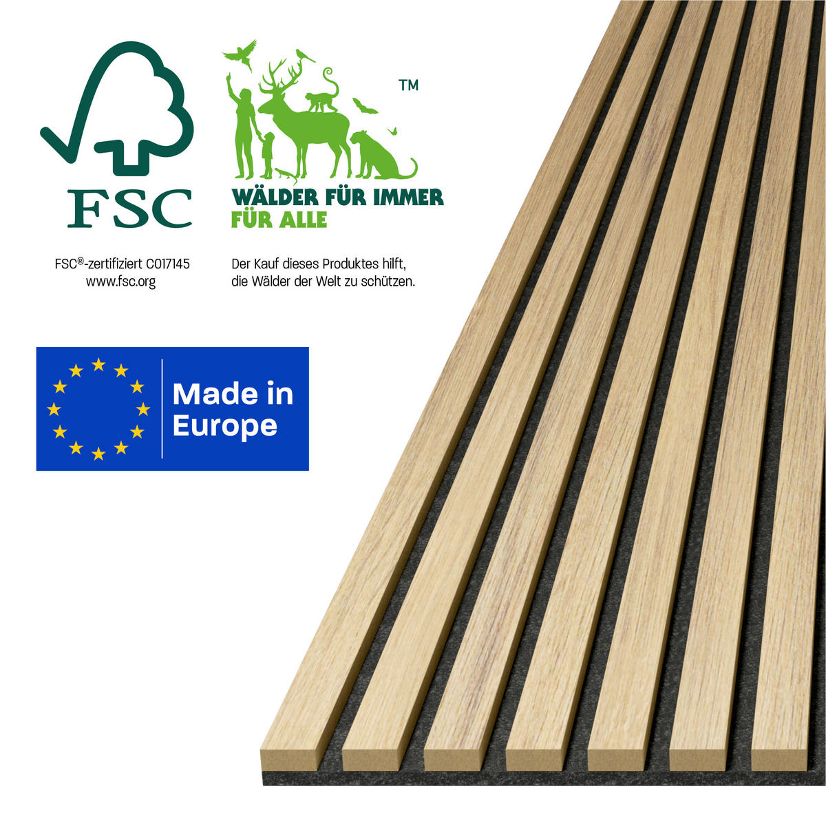 AKUSTIKPANEEL Echtholz acous Professional  - Hellbraun, Design, Holz/Kunststoff (250/57/1.8cm) - Novel