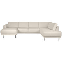 SOFFA i flatväv beige  - beige/svart, Design, metall/trä (310/78/197cm) - Pure Home Comfort