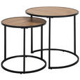 BEISTELLTISCHSET rund Schwarz, Eiche Artisan  - Schwarz/Eiche Artisan, Basics, Holzwerkstoff/Metall (50/40/50/40/45.5/39cm) - Carryhome
