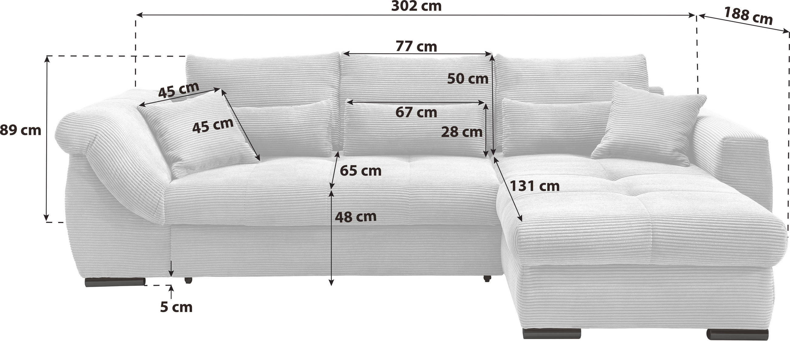 Thumbnail - Mid.you Ecksofa, Beige, Holz, Textil, Buche, Fichte, Kiefer, 4-Sitzer, Füllung: Schaumstoff,Schaumstoff,Schaumstoff,Scha...