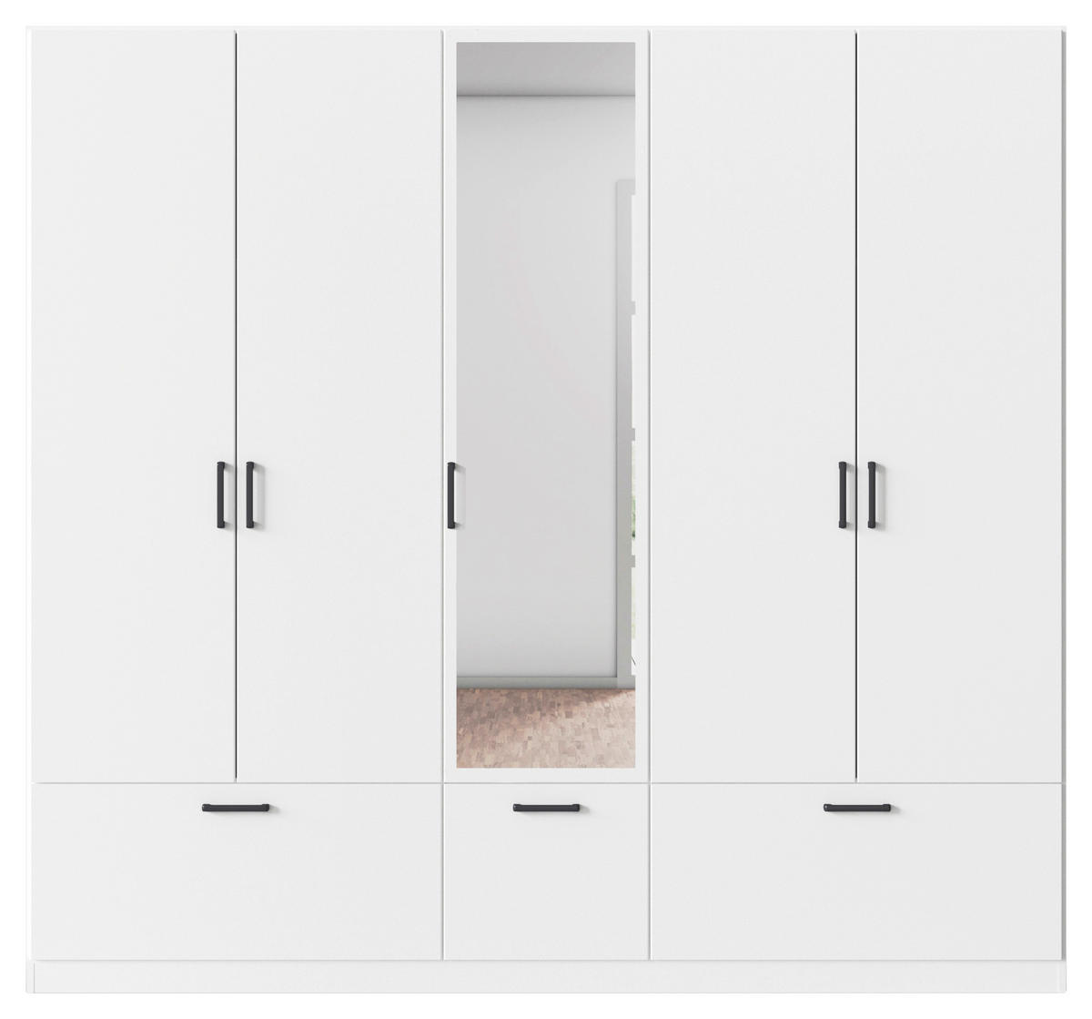KLEIDERSCHRANK in Weiss  - Weiss/Grau, Basics, Holzwerkstoff/Metall (226/210/54cm) - Boxxx