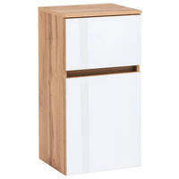 UNTERSCHRANK in   - Weiss/Eichefarben, Konventionell, Glas/Holzwerkstoff (40/79/35cm) - Held