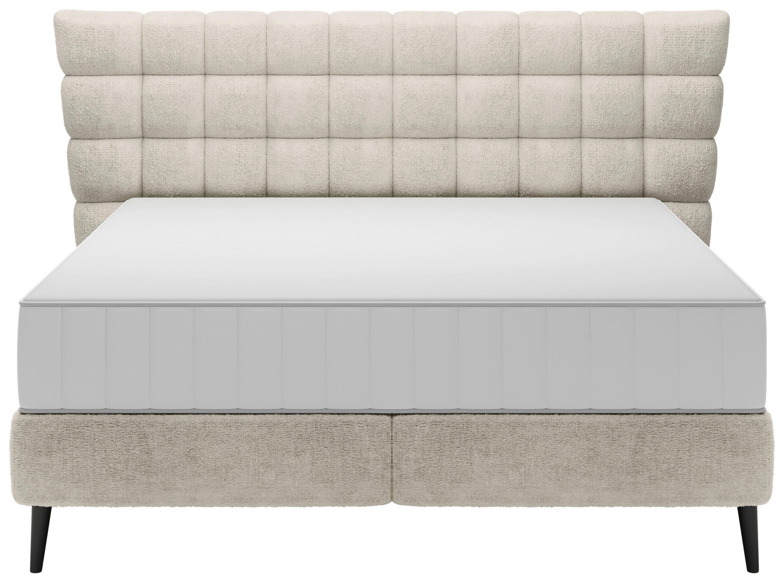 BOXSPRINGOVÁ POSTEĽ, 180/200 cm, krémová - čierna/krémová, Design, drevo/kompozitné drevo (180/200cm) - Esposa