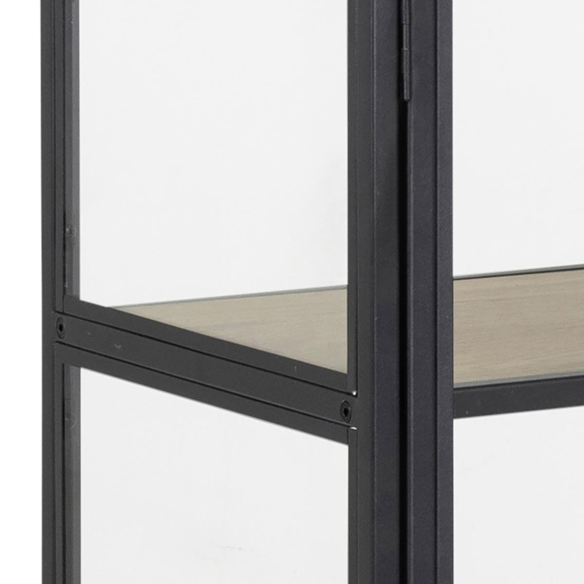 VITRINSKÅP i svart, ekfärgad, transparent  - svart/transparent, Modern, metall/glas (77/150/35cm) - Best Price
