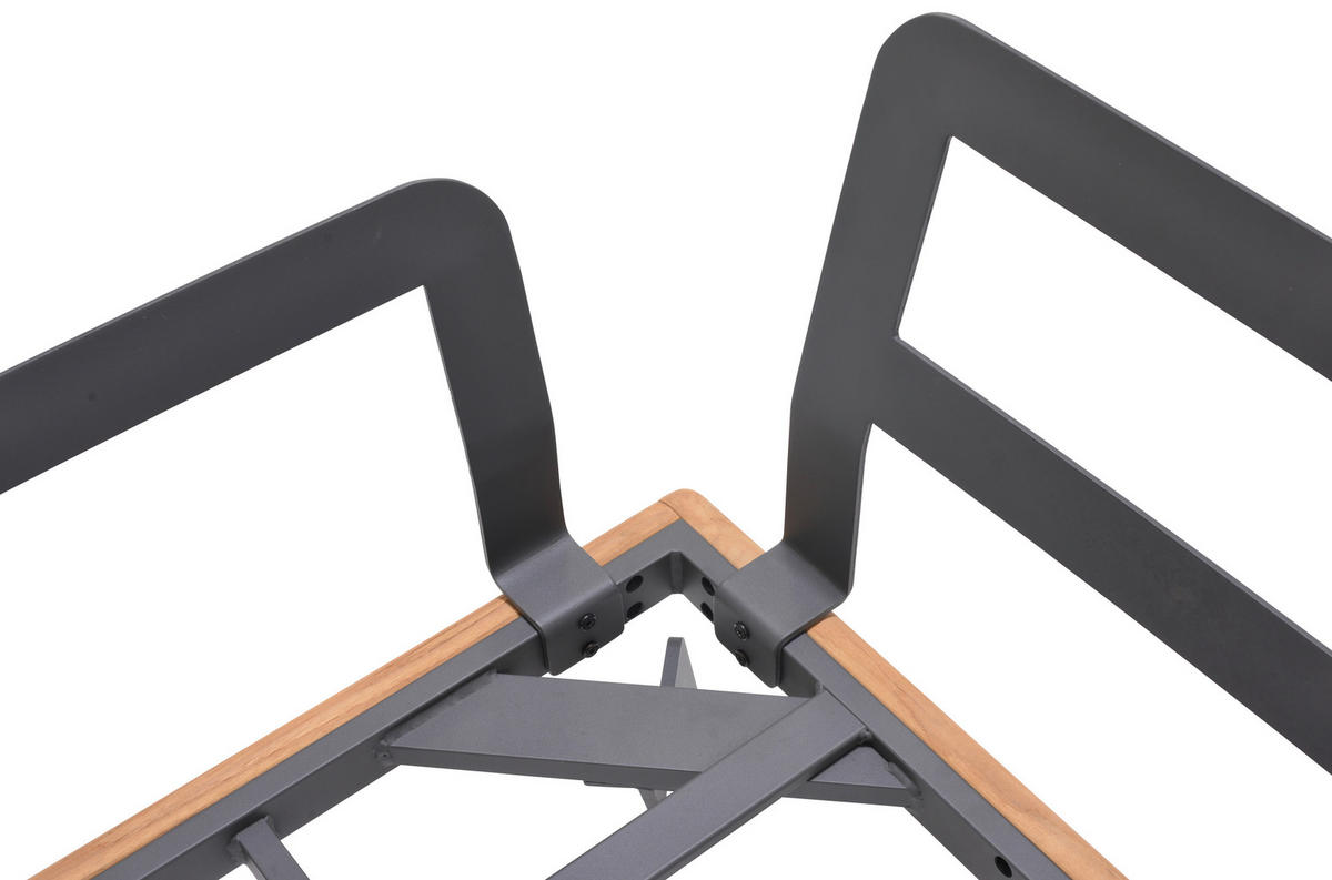 LOUNGEGARNITUR 150/280 cm Aluminium, Stahl  - Greige/Dunkelgrau, Design, Textil/Metall (150/280cm) - Amatio