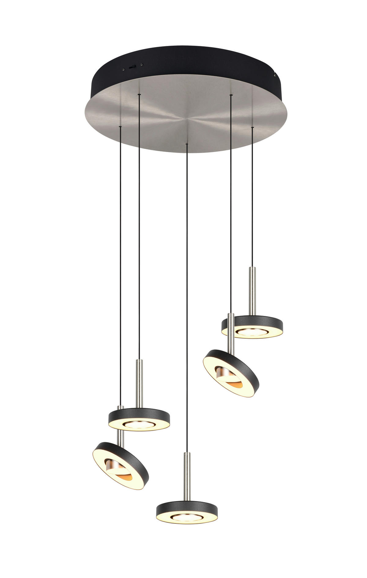LED-HÄNGELEUCHTE Guano 42/200 cm   - Schwarz/Nickelfarben, Design, Metall (42/200cm) - Trio Leuchten