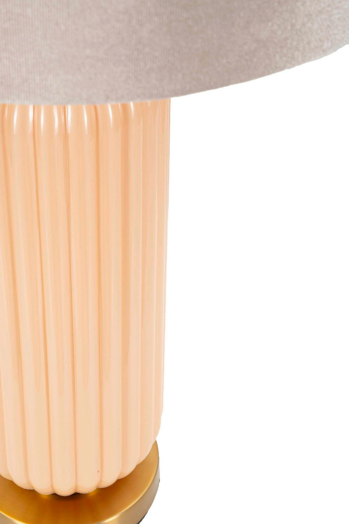 TISCHLEUCHTE   - Perlmutt/Goldfarben, Basics, Glas/Textil (35.5/64/35.5cm)