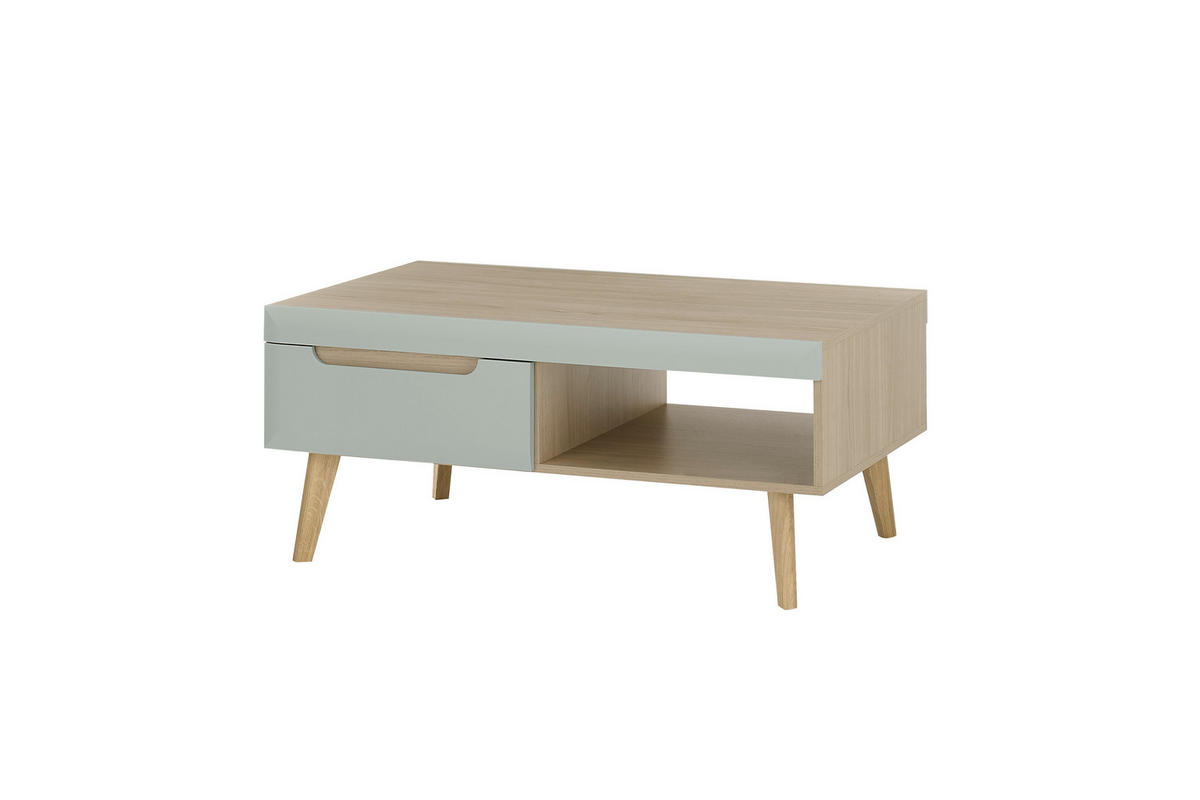 COUCHTISCH Grün, Eichefarben  - Eichefarben/Grün, Design, Holzwerkstoff (107/46/67cm) - MID.YOU