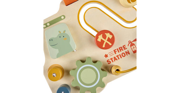 MOTORIKSPIEL Spielbrett Feuerwehr  - Multicolor/Naturfarben, Basics, Holzwerkstoff/Textil (24,5/16/5cm) - My Baby Lou