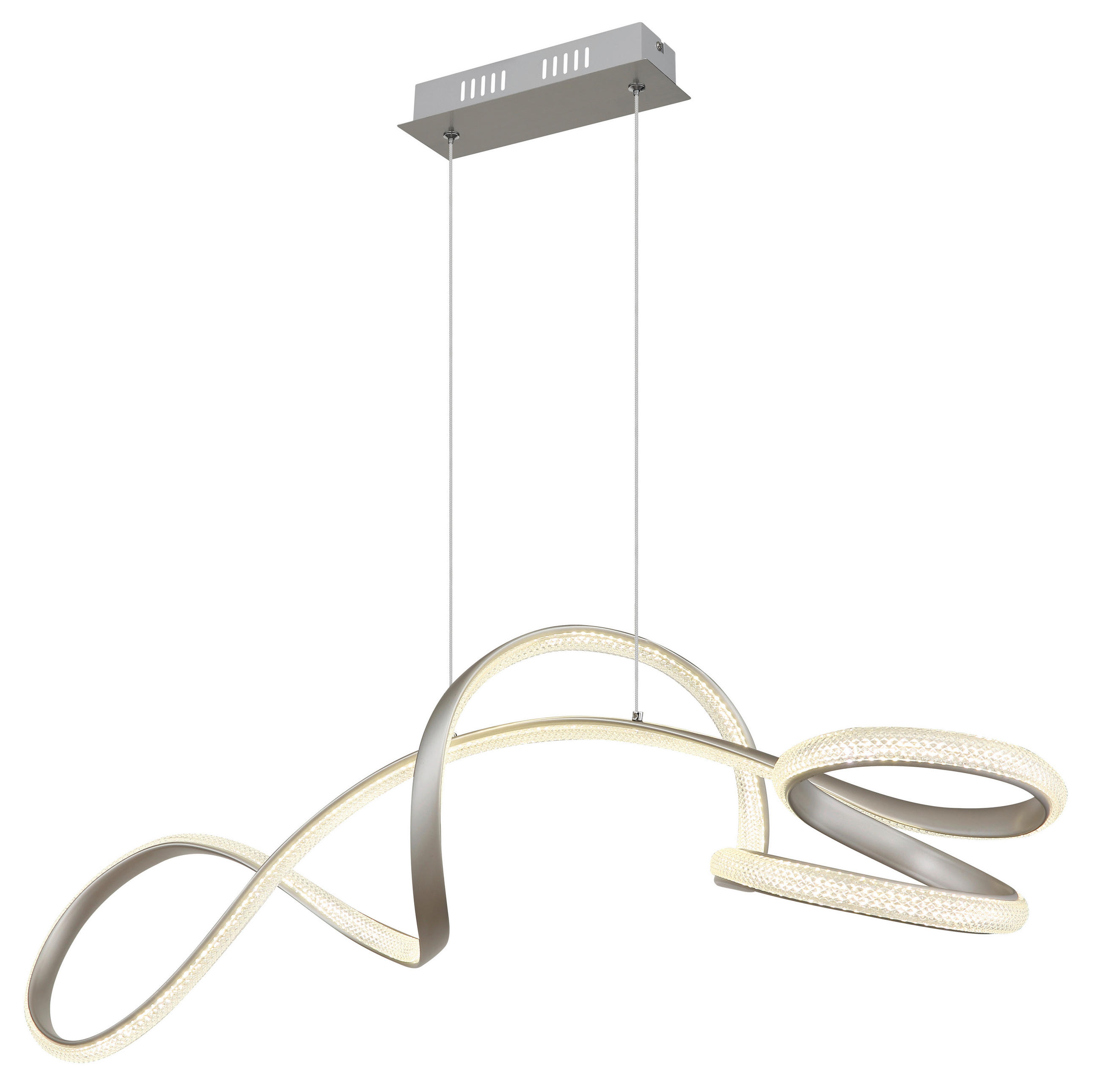 ZÁVESNÉ LED SVIETIDLO, 108/33/120 cm - číra/niklová, Design, kov/plast (108/33/120cm) - Globo