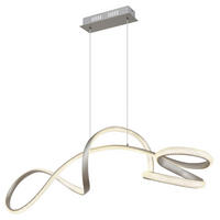 VISEČA LED-SVETILKA  SWIRL /3670 lm/4000 K/230 V/ - barve niklja/prozorno, Design, kovina/umetna masa (108/33/120cm) - Globo