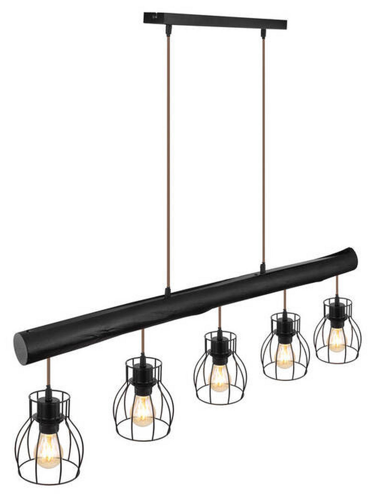 HÄNGELEUCHTE 104/13,6/140 cm   - Schwarz, LIFESTYLE, Holz/Metall (104/13,6/140cm) - Globo