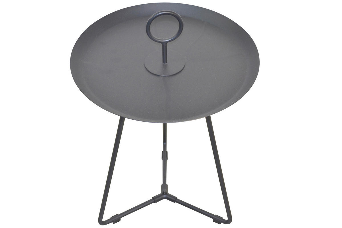 BEISTELLTISCH 38/38/45 cm Schwarz rund  - Schwarz, Design, Metall (38/38/45cm) - MID.YOU