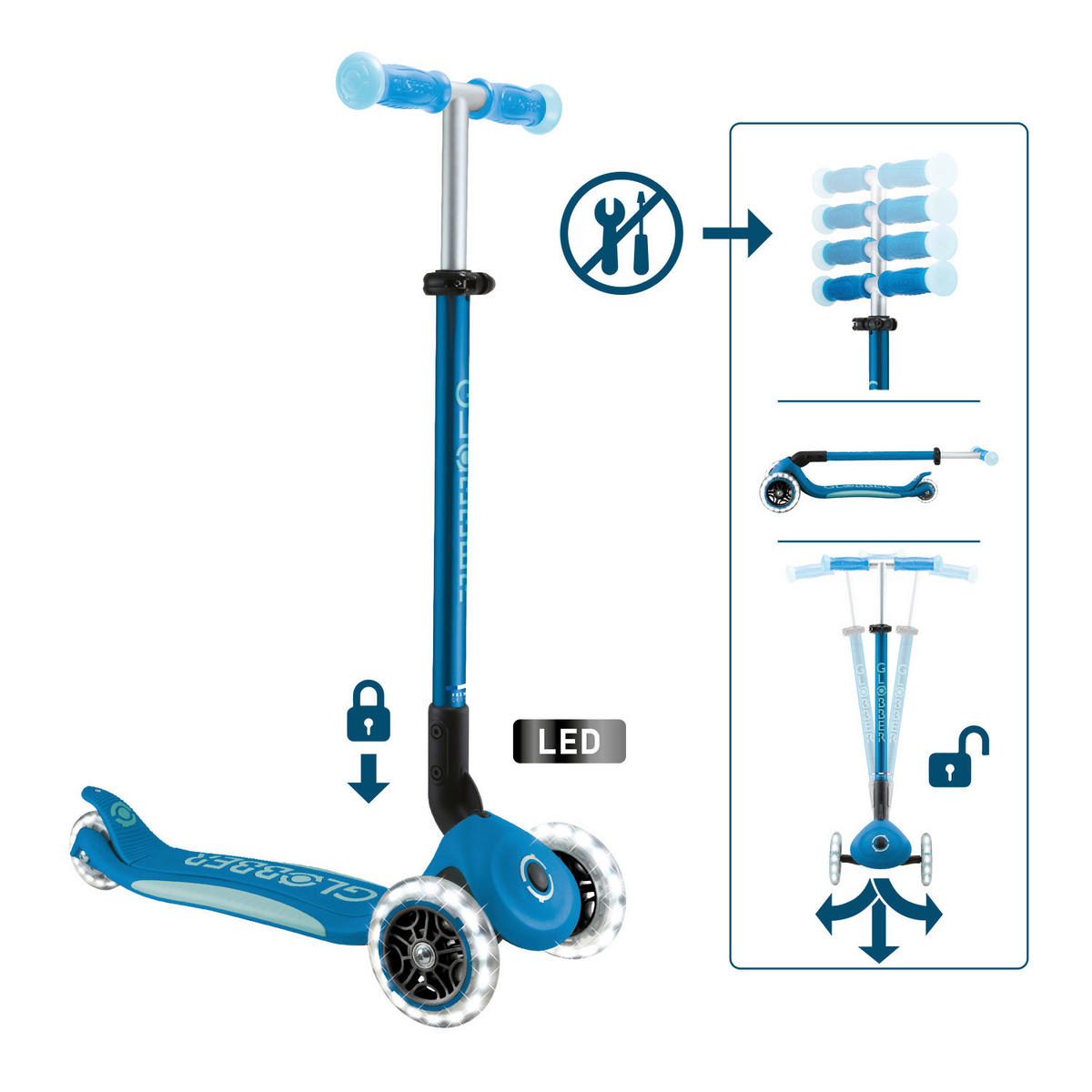 KINDERSCOOTER  - Petrol, Basics, Kunststoff (57,5/28/82.5cm) - GLOBBER