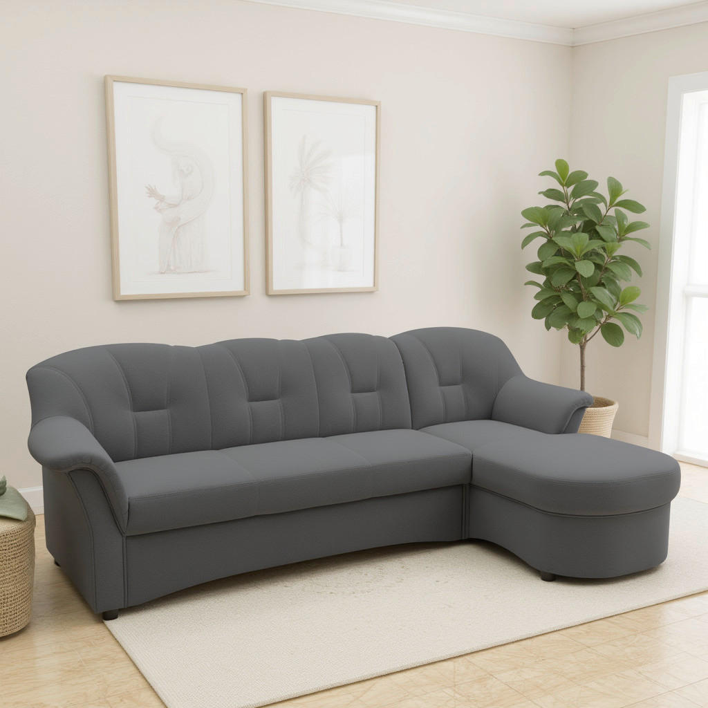 MID.YOU ROHOVÁ SEDAČKA, textil, tmavě šedá