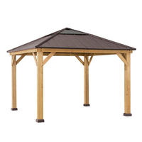 PAVILLON 336/287/336 cm   - Dunkelbraun/Lärchefarben, Basics, Holz/Kunststoff (336/287/336cm)
