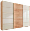 SCHWEBETÜRENSCHRANK 250/217/67 cm 3-türig  - Champagner/Buchefarben, Natur, Glas/Holz (250/217/67cm) - Linea Natura