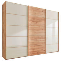 SCHWEBETÜRENSCHRANK  in Buchefarben, Champagner  - Champagner/Buchefarben, Natur, Glas/Holz (250/217/67cm) - Linea Natura