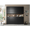 HOCHSCHRANK 180/185/30 cm  - Eiche dunkel/Schwarz, Basics, Holzwerkstoff/Kunststoff (180/185/30cm) - MID.YOU