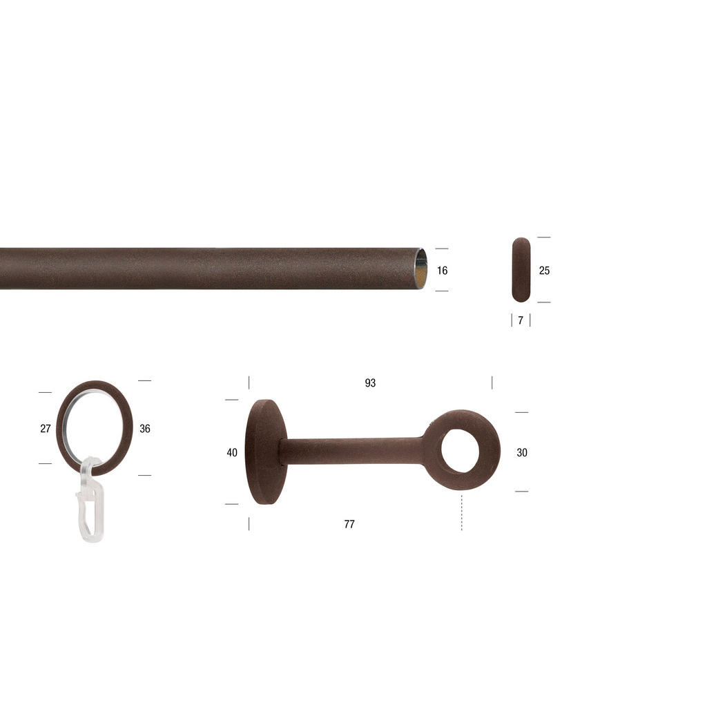 Thumbnail - Xxxl Vorhangstange, Rost, Metall, 130 cm, Wohntextilien, Gardinen & Vorhänge, Gardinen-Stangen