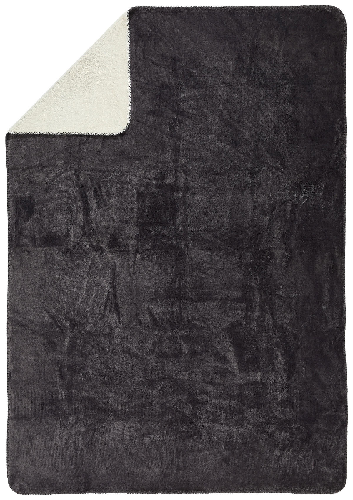 DOMÁCA DEKA, polyester, 130/180 cm - krémová/antracitová, Konventionell, textil (130/180cm) - Novel