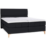 BOXSPRINGBETT 200/200 cm  in Schwarz  - Eichefarben/Schwarz, KONVENTIONELL, Holz/Textil (200/200cm) - Voleo