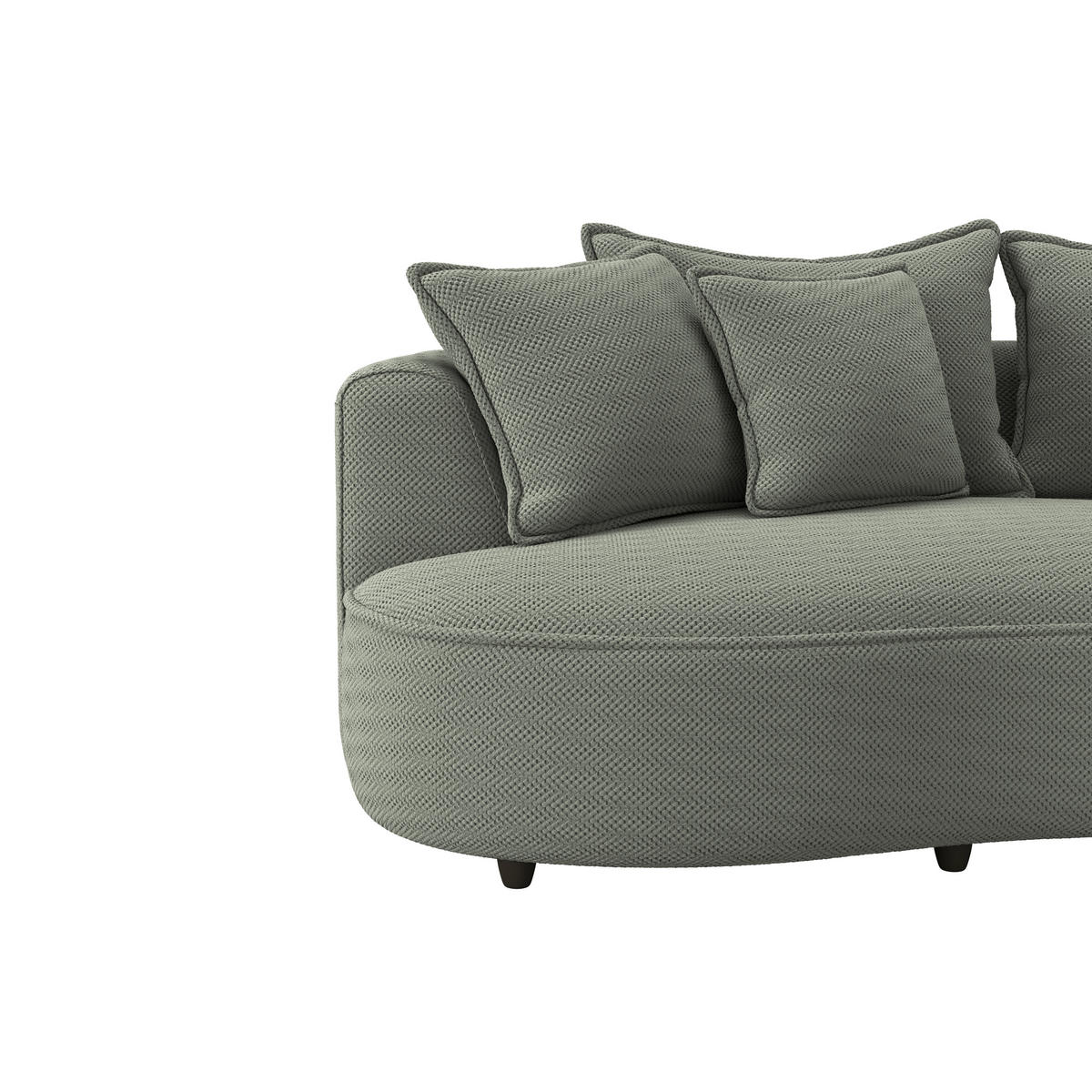 ECKSOFA LEVI Grün Velours, Struktur  - Schwarz/Grün, MODERN, Kunststoff/Textil (287/168cm) - Livetastic