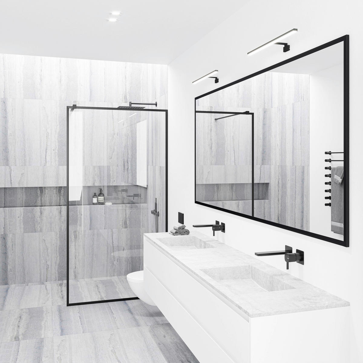 BADEZIMMER-WANDLEUCHTE 14,2/50 cm   - Weiß, KONVENTIONELL, Metall (14,2/50cm) - Nordlux