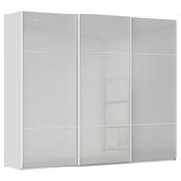 SCHWEBETÜRENSCHRANK in Grau, Weiss  - Weiss/Grau, Konventionell, Glas/Holzwerkstoff (242/223/68cm) - Novel