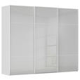 SCHWEBETÜRENSCHRANK 301/223/68 cm 3-türig Grau, Weiß  - Weiß/Grau, KONVENTIONELL, Glas/Holzwerkstoff (301/223/68cm) - Novel
