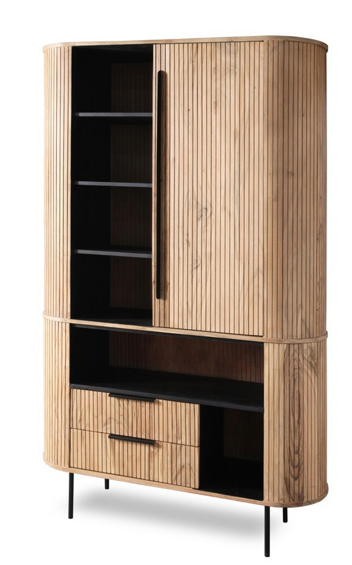 SCHRANK - Grau, KONVENTIONELL, Holz/Metall (118/195/40cm) - Livetastic