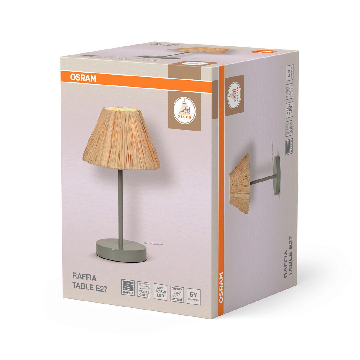 TISCHLEUCHTE 20/33 cm   - Natur, Naturmaterialien/Metall (20/33cm) - Osram