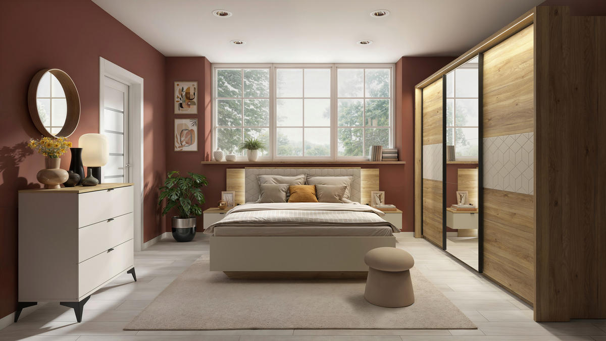 SIDEBOARD  138/90/41,5 cm 3 Schublade(n)  - Kaschmir/Eichefarben, MODERN, Holzwerkstoff/Kunststoff (138/90/41,5cm) - Milino