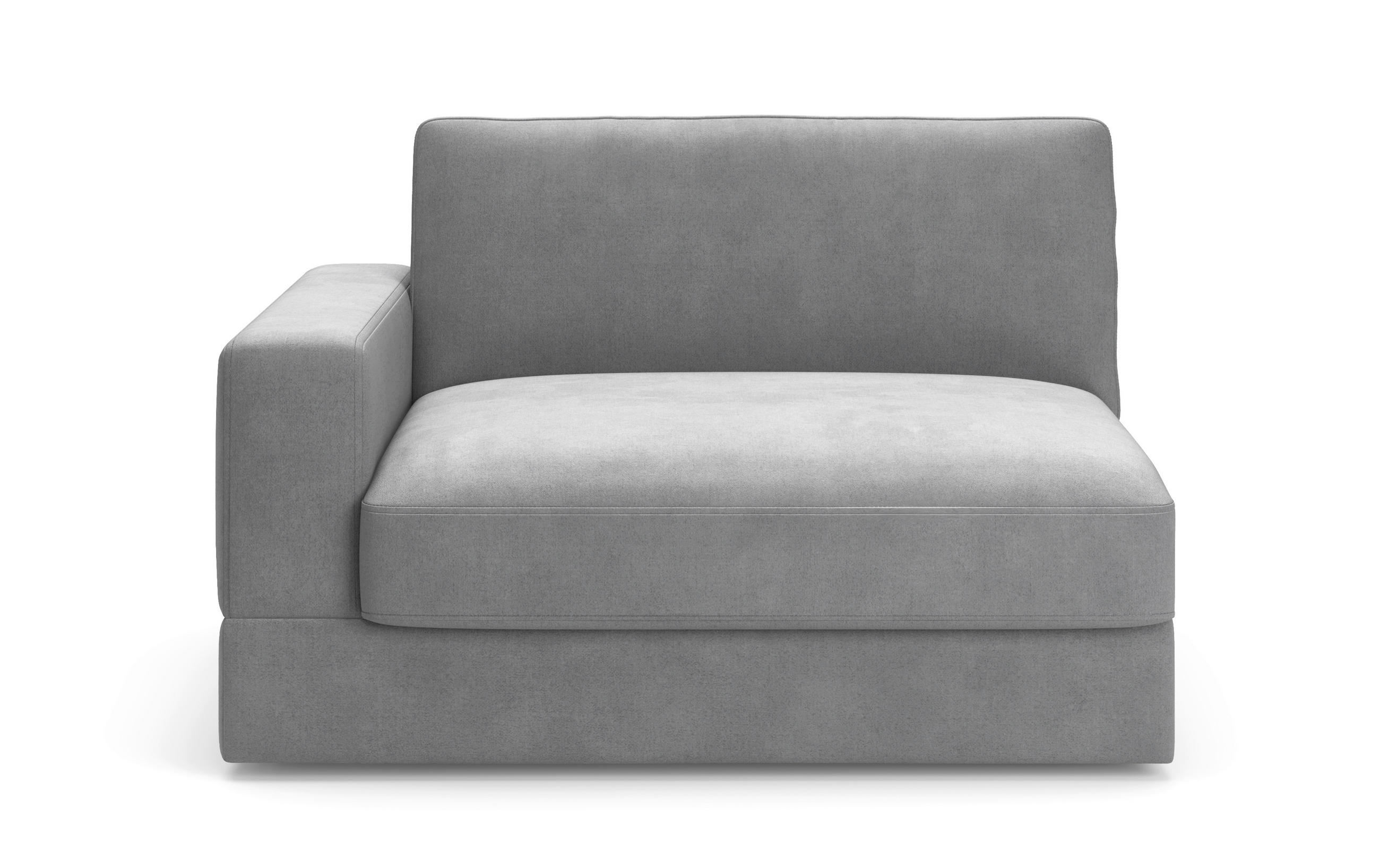 SOFAELEMENT FABIO E Flachgewebe Grau  - Schwarz/Grau, MODERN, Kunststoff/Textil (132/87/108cm) - Sit & More