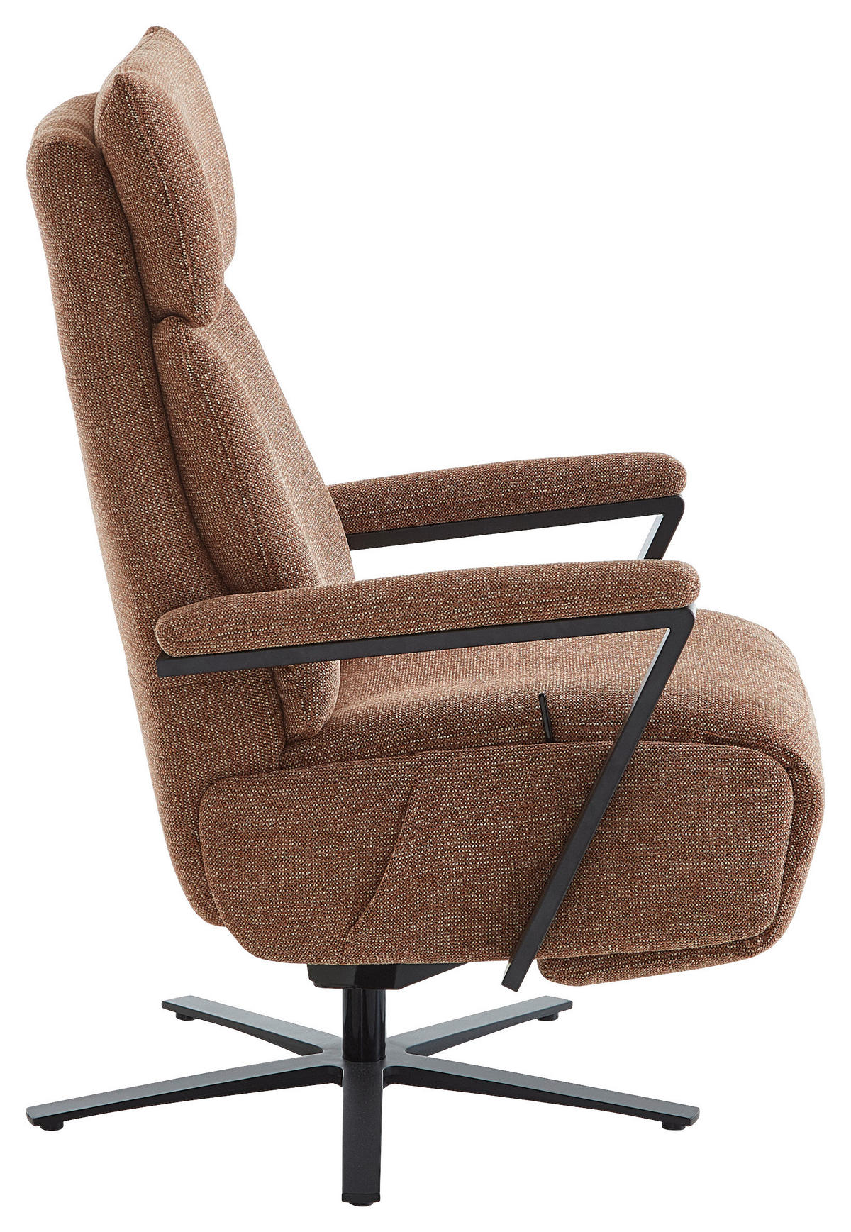 RELAXSESSEL in Textil Kupferfarben  - Schwarz/Kupferfarben, Design, Textil/Metall (68/117/85cm) - Cantus
