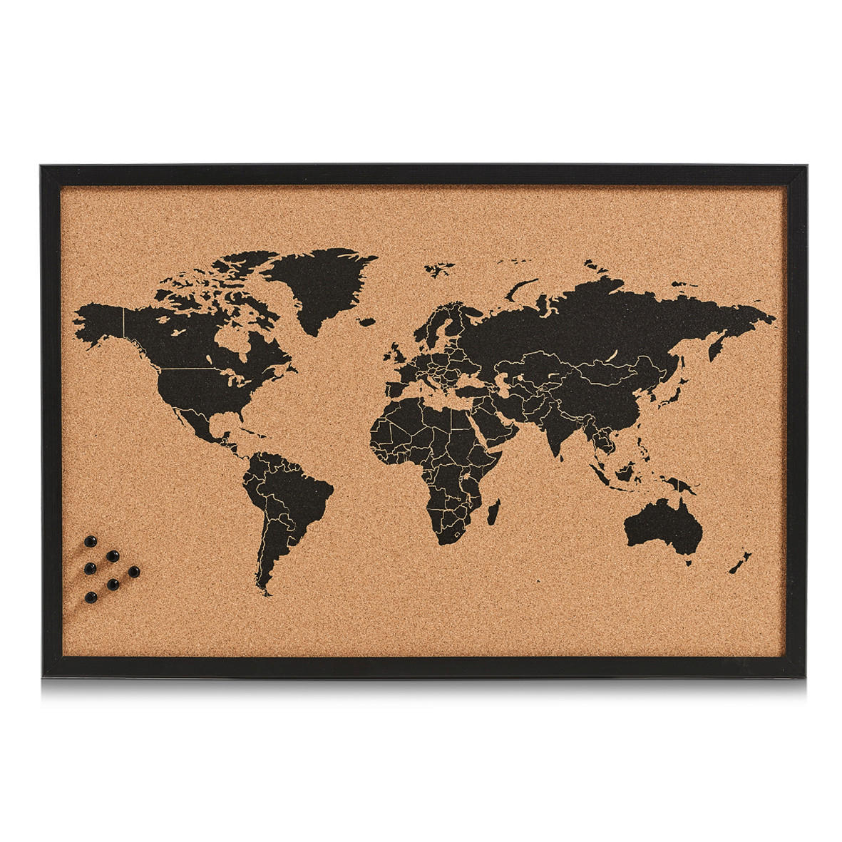 Zeller Present Pinnwand Schwarz 59x39.5x1.5 cm