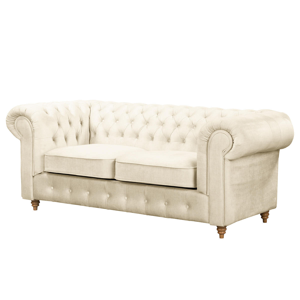 SCHLAFSOFA Mikrofaser Creme Armteil links, Armteil rechts  - Creme/Braun, Design, Holz/Textil (190/74/91cm) - P & B