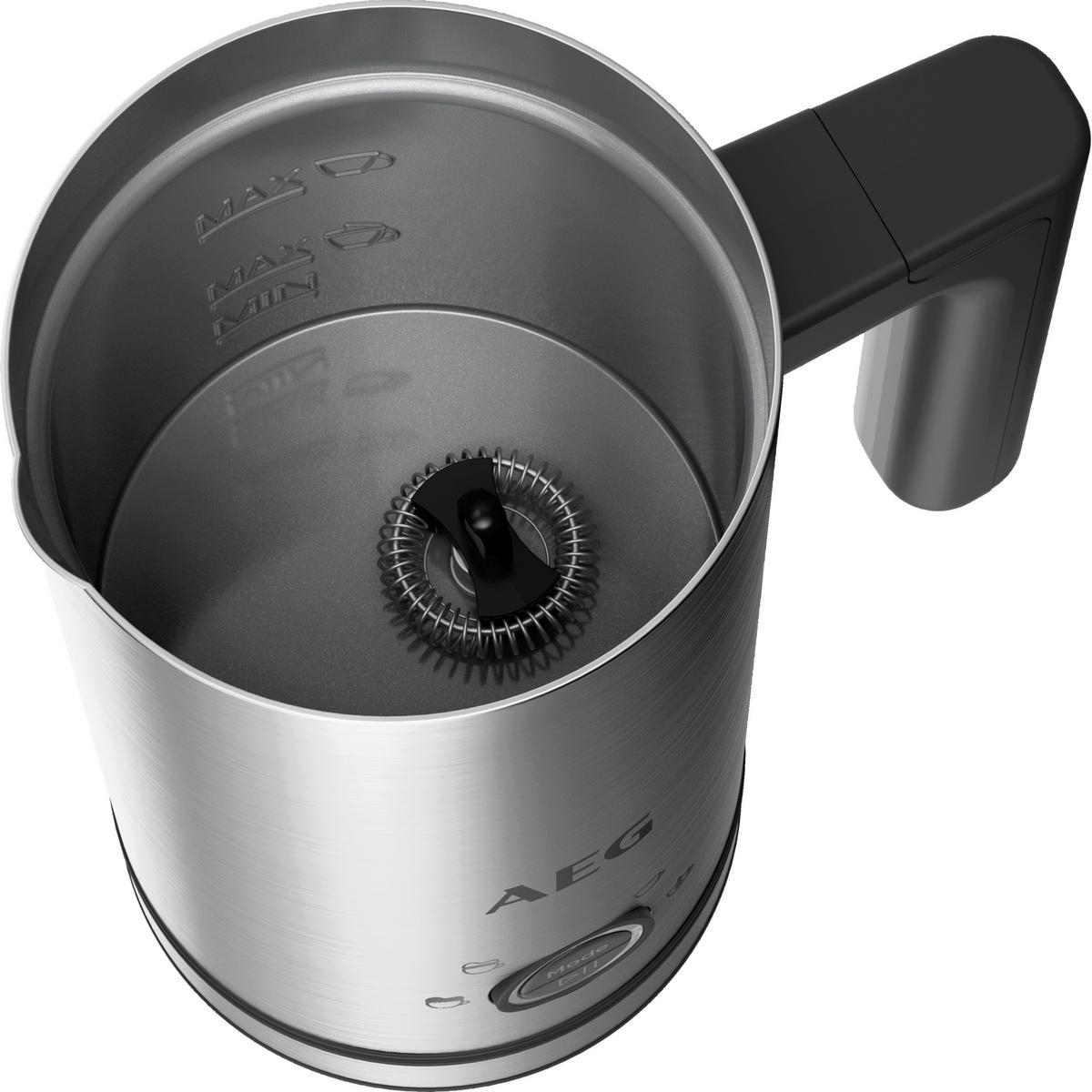 MILCHSCHÄUMER   - Edelstahlfarben, Basics, Metall (16,2/19,4/10,8cm) - AEG