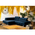 ECKSOFA in Webstoff Blau  - Blau/Dunkelgrau, Design, Textil/Metall (201/295cm) - Hom`in