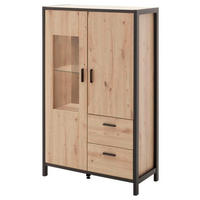 HIGHBOARD  in 86/140/40 cm  - Eichefarben/Anthrazit, Design, Glas/Holzwerkstoff (86/140/40cm) - Carryhome