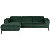 ECKSOFA in Cord Grün  - Schwarz/Grün, Design, Textil/Metall (262/183cm) - MID.YOU