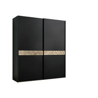 SCHWEBETÜRENSCHRANK 167/222/68 cm 2-türig Anthrazit, Schwarz, Eichefarben  - Eichefarben/Anthrazit, Design, Glas/Holz (167/222/68cm) - Dieter Knoll