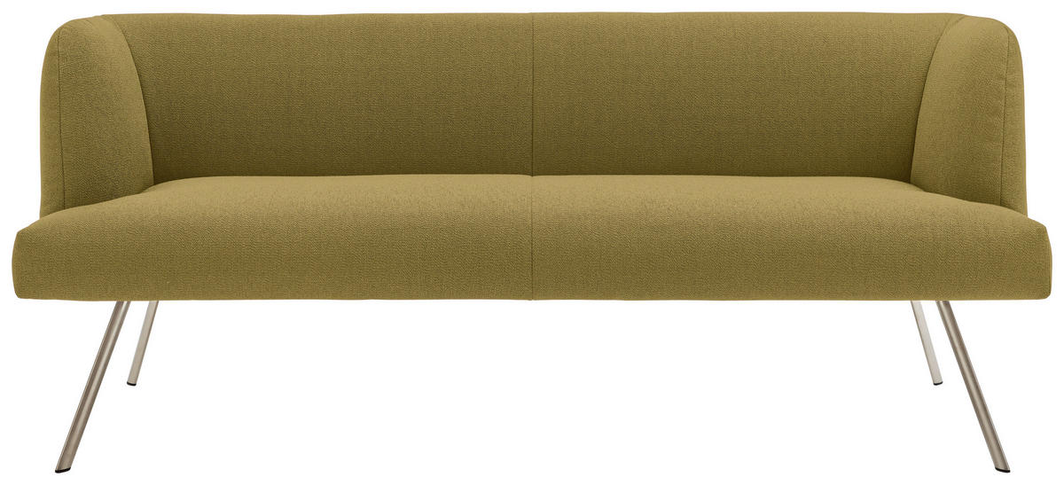 SITZBANK 200/87/64 cm Grün, Edelstahlfarben  - Edelstahlfarben/Grün, Design, Textil/Metall (200/87/64cm) - Venjakob