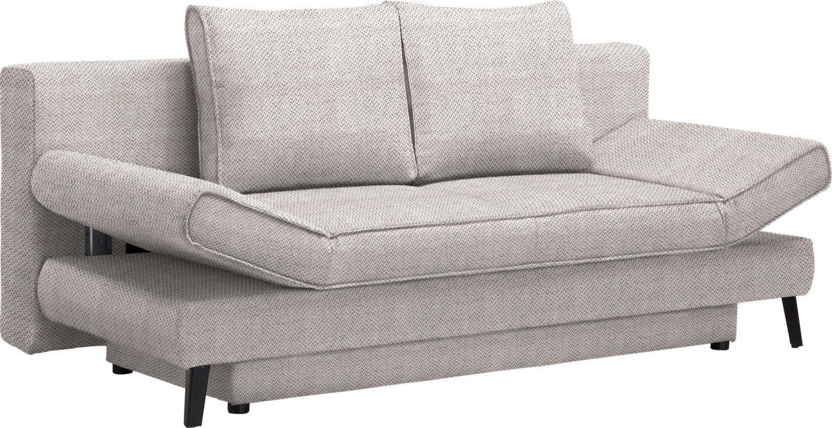SCHLAFSOFA in Webstoff Naturfarben  - Schwarz/Naturfarben, Design, Textil/Metall (200/85/90cm) - Xora