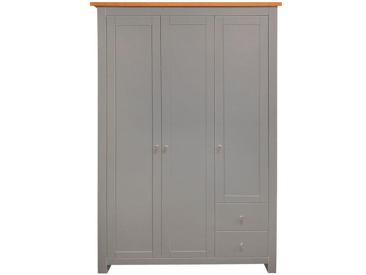 GARDEROBENSCHRANK Emerald  in 112/180/52 cm  - Eichefarben/Grau, Design, Holzwerkstoff/Metall (112/180/52cm) - MID.YOU